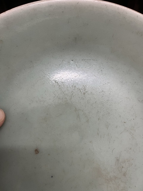 古玩陶瓷豆青釉盤拍賣，當前價格2888元