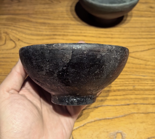 古玩陶瓷元.黑陶茶盞拍賣，當前價格298元
