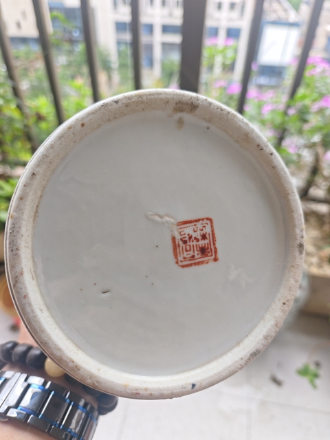 古玩陶瓷晚清礬紅獅子帽筒臺燈拍賣，當前價格1180元