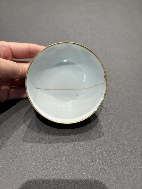 古玩陶瓷清道光 礬紅龍紋描金臥足杯真品鑒賞圖