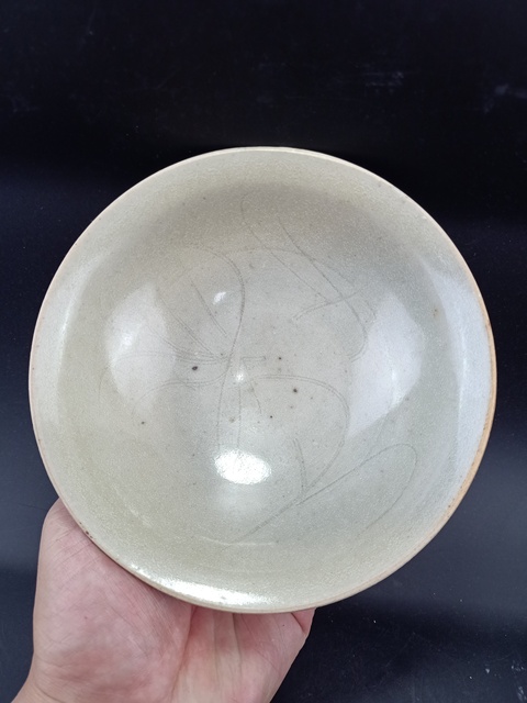古玩陶瓷元代·青白釉劃花紋碗真品鑒賞圖