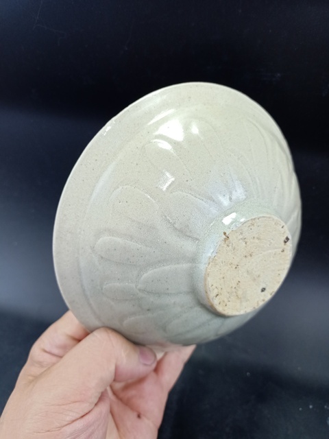 古玩陶瓷元代·青白釉劃花紋碗真品鑒賞圖