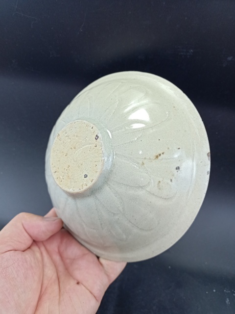 古玩陶瓷元代·青白釉劃花紋碗真品鑒賞圖