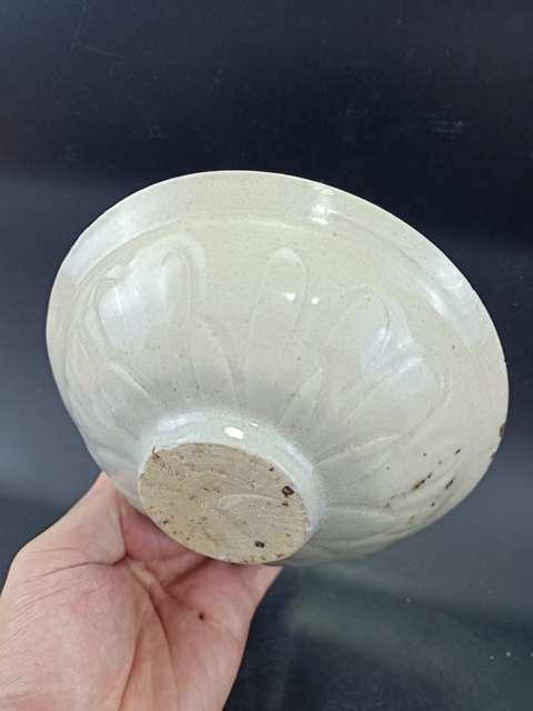 古玩陶瓷元代·青白釉劃花紋碗真品鑒賞圖