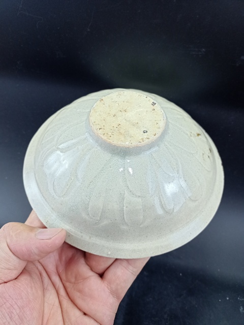 古玩陶瓷元代·青白釉劃花紋碗真品鑒賞圖