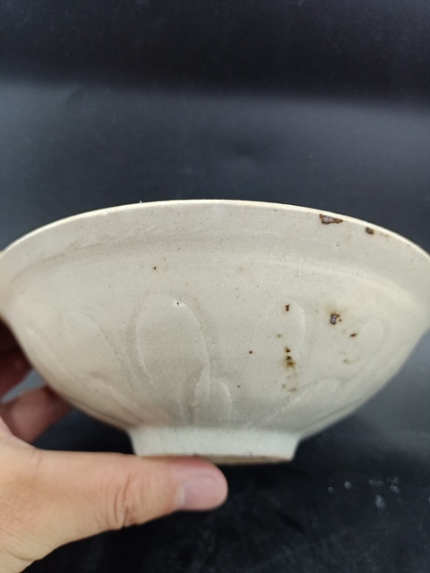 古玩陶瓷元代·青白釉劃花紋碗真品鑒賞圖