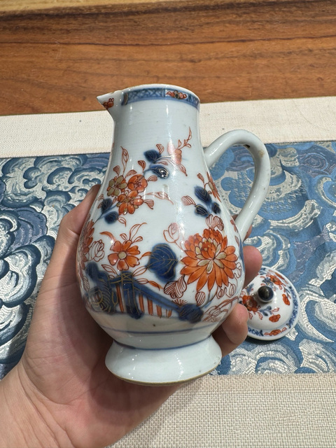 古玩陶瓷青花礬紅奶壺真品鑒賞圖