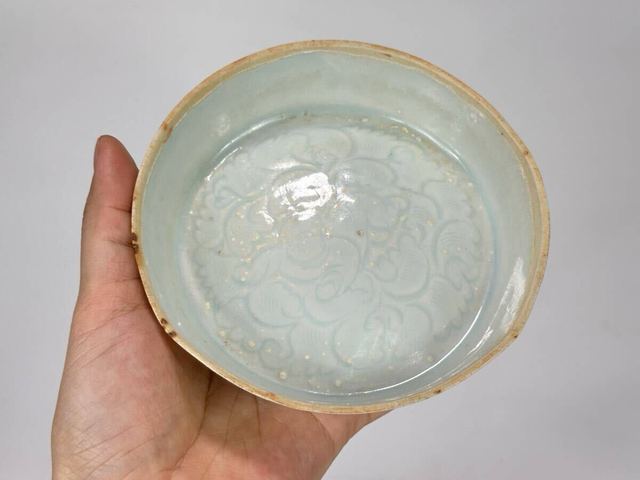 古玩陶瓷湖田窯影青釉鳳尾洗真品鑒賞圖