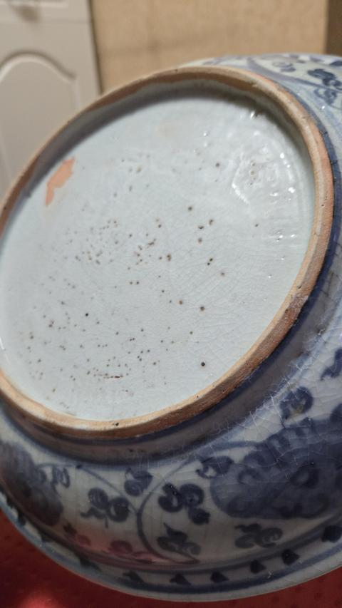 古玩陶瓷明中期青花大盤真品鑒賞圖