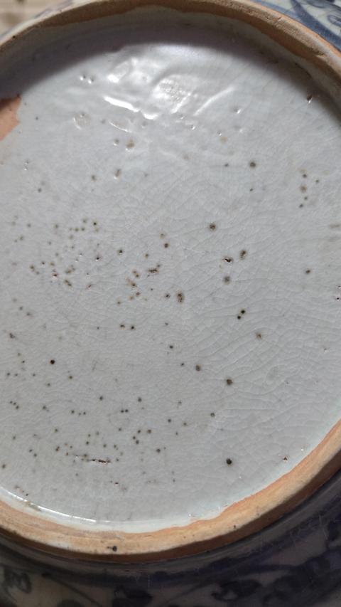 古玩陶瓷明中期青花大盤真品鑒賞圖