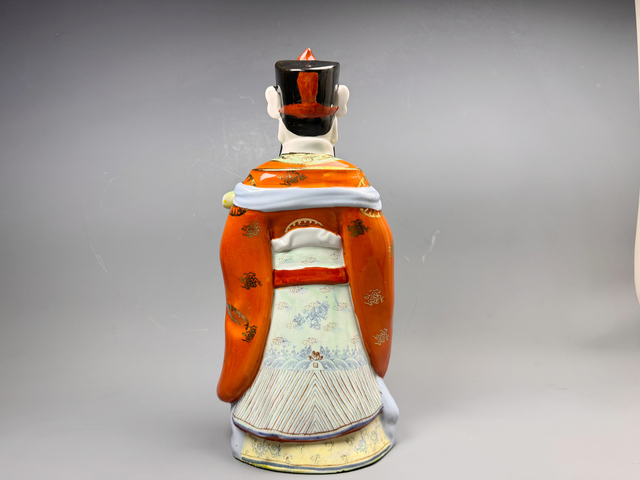 古玩陶瓷民國(guó)粉彩福祿壽三星報(bào)喜造之神像拍賣(mài)，當(dāng)前價(jià)格77777元