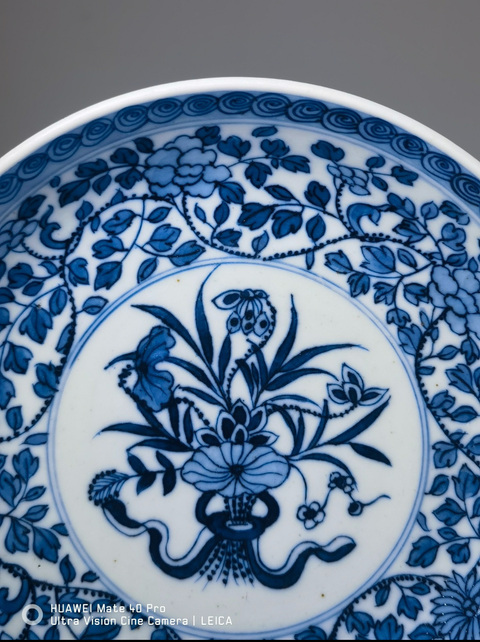 古玩陶瓷青花盤真品鑒賞圖