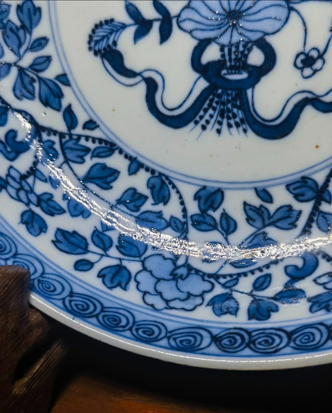 古玩陶瓷青花盤真品鑒賞圖