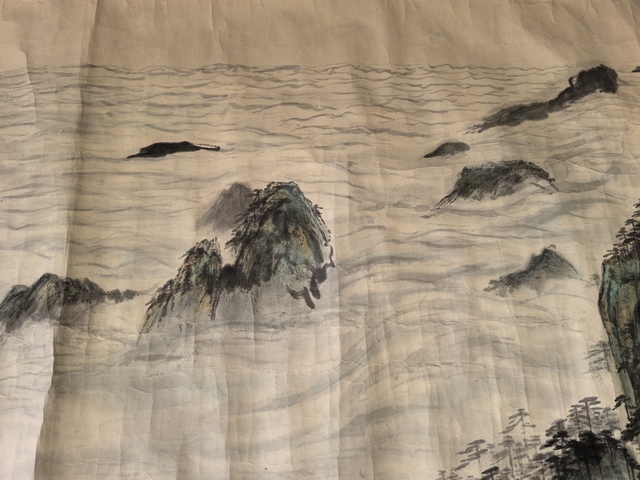 古玩字畫蕭毓明山水云海真品鑒賞圖