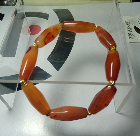 古玩玉器天然紅瑪瑙珠串拍賣，當前價格460元