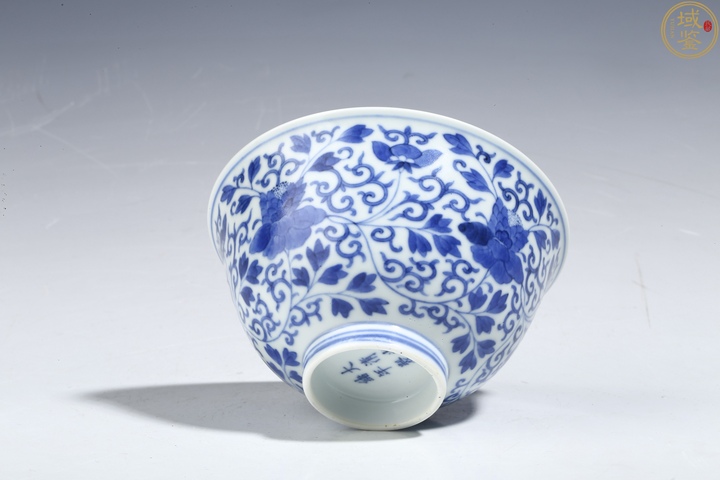 古玩陶瓷清光緒·青花纏枝牡丹紋碗(官窯)拍賣,當前價格48000元
