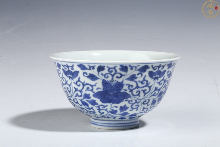 古玩陶瓷清光緒·青花纏枝牡丹紋碗(官窯)拍賣,當前價格48000元