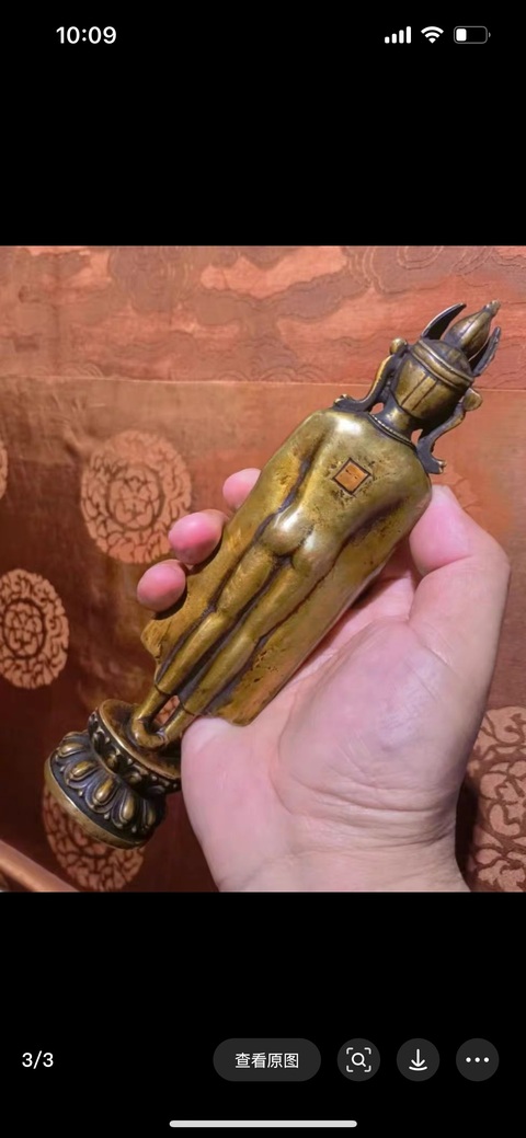 古玩銅器銅立佛真品鑒賞圖