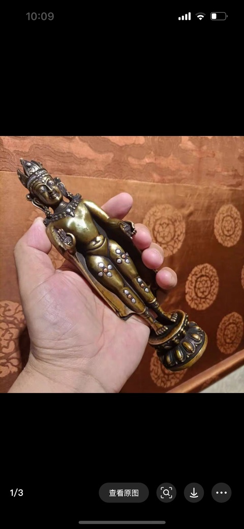 古玩銅器銅立佛真品鑒賞圖