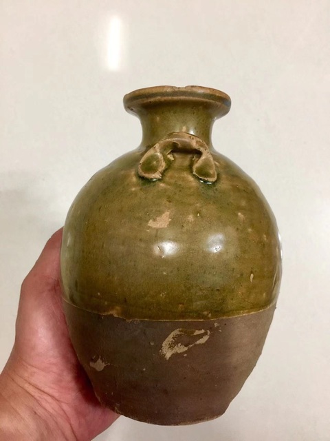 古玩陶瓷唐代-宣州窯窯變釉雙系瓶拍賣,當前價格3268元