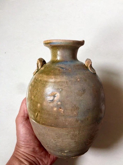 古玩陶瓷唐代-宣州窯窯變釉雙系瓶拍賣,當前價格3268元