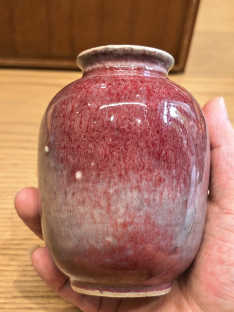 古玩陶瓷郎紅釉燈籠瓶真品鑒賞圖