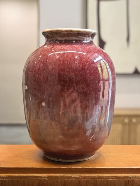 古玩陶瓷郎紅釉燈籠瓶真品鑒賞圖