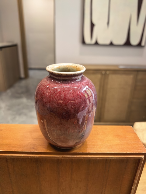 古玩陶瓷郎紅釉燈籠瓶真品鑒賞圖