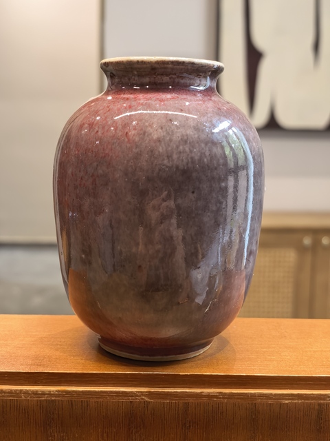 古玩陶瓷郎紅釉燈籠瓶真品鑒賞圖