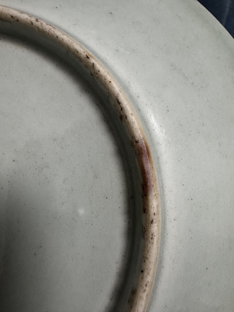 古玩陶瓷青花淡描花卉紋盤真品鑒賞圖