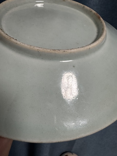 古玩陶瓷青花淡描花卉紋盤真品鑒賞圖