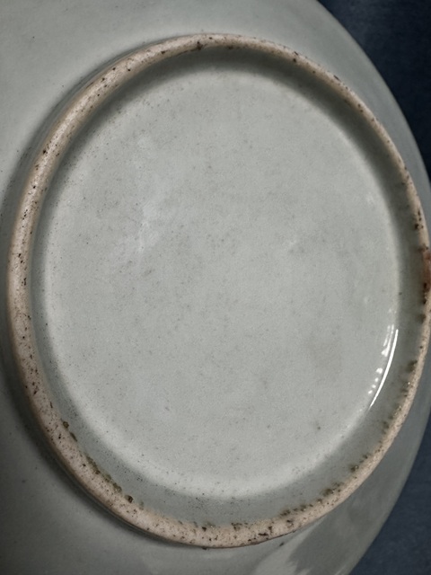 古玩陶瓷青花淡描花卉紋盤真品鑒賞圖