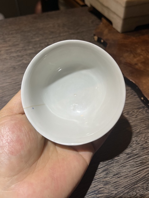 古玩陶瓷【北洋政府國務總理】民國.松石綠粉彩花卉紋茶碗(底款:伯棠自置)拍賣,當前價格999元