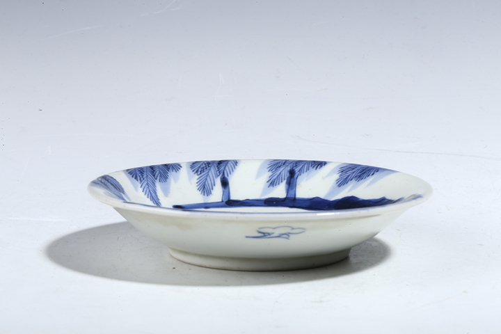 古玩陶瓷清道光·青花牧牛圖小盤真品鑒賞圖