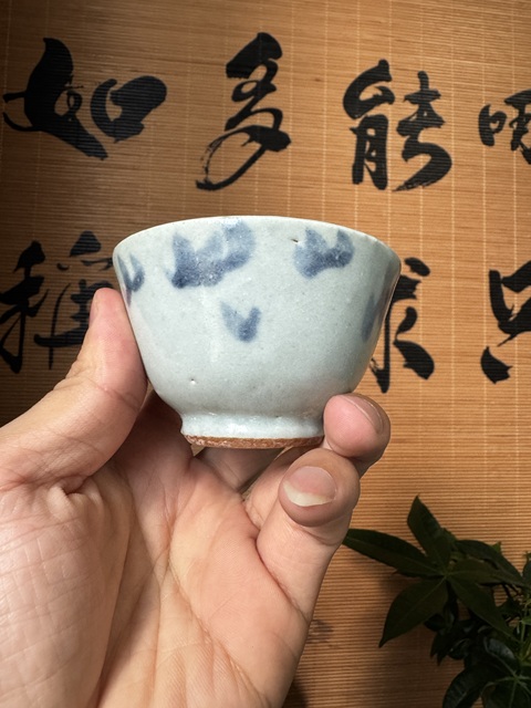 古玩陶瓷明末青花杯(一對)拍賣,當前價格258元