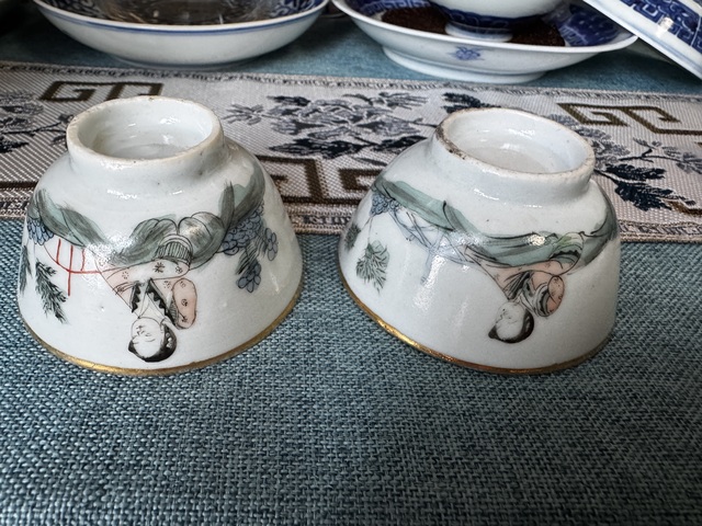 古玩陶瓷粉彩美人如玉茶杯（一對）拍賣，當前價格700元