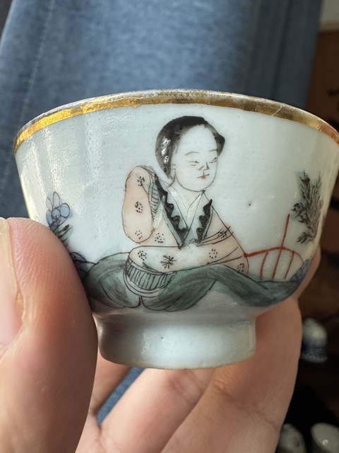 古玩陶瓷粉彩美人如玉茶杯（一對）拍賣，當前價格700元
