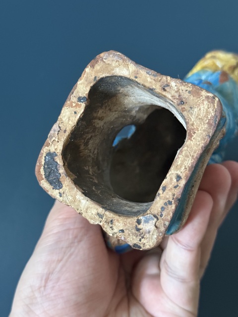 古玩陶瓷明·琺華彩獅子燈臺拍賣，當前價格1000元