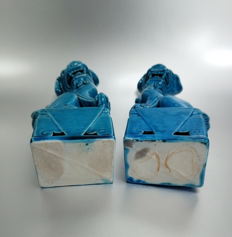 古玩陶瓷孔雀藍(lán)釉獅子擺件拍賣(mài)，當(dāng)前價(jià)格999元