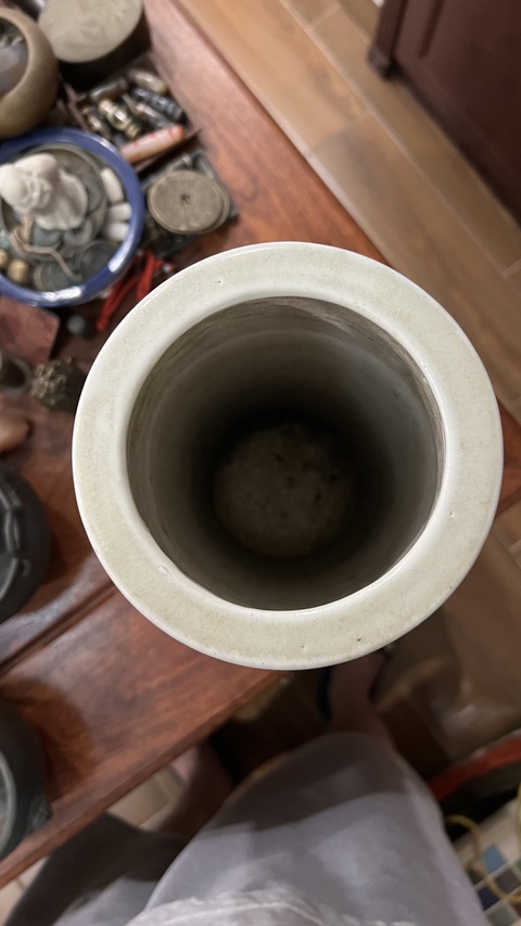 古玩陶瓷民國山水紋青花帽筒拍賣,當前價格1399元