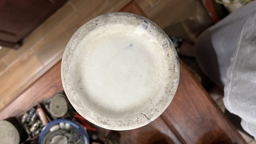 古玩陶瓷民國山水紋青花帽筒拍賣,當前價格1399元