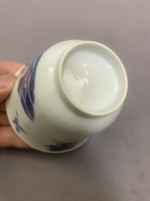 古玩陶瓷青花仙人乘槎圖蓋碗（附保真卡）拍賣，當前價格12000元