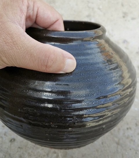 古玩陶瓷清·褐釉罐真品鑒賞圖