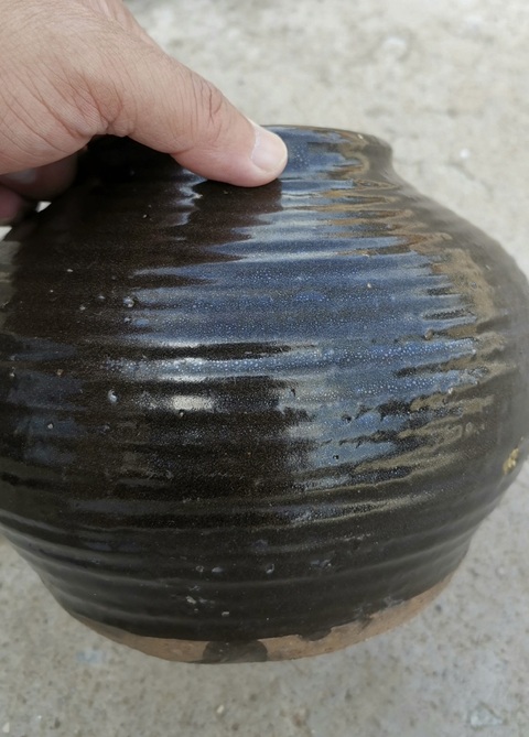 古玩陶瓷清·褐釉罐真品鑒賞圖