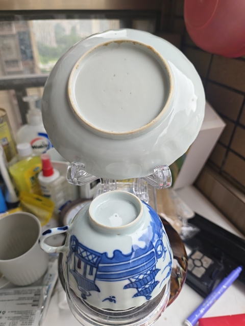 古玩陶瓷晚清青花杯碟拍賣，當前價格680元