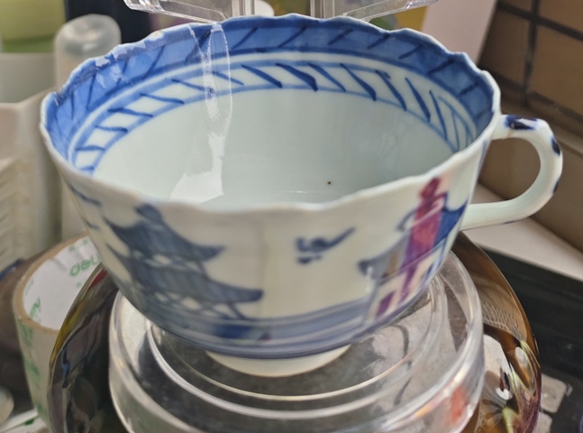 古玩陶瓷晚清青花杯碟拍賣，當前價格680元