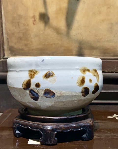 古玩陶瓷磁州窯點(diǎn)彩缽真品鑒賞圖