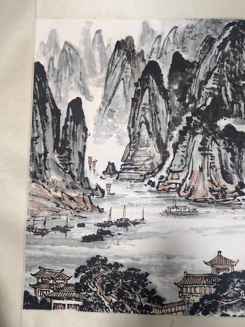 古玩字畫陽太陽山水橫披拍賣，當前價格3599元