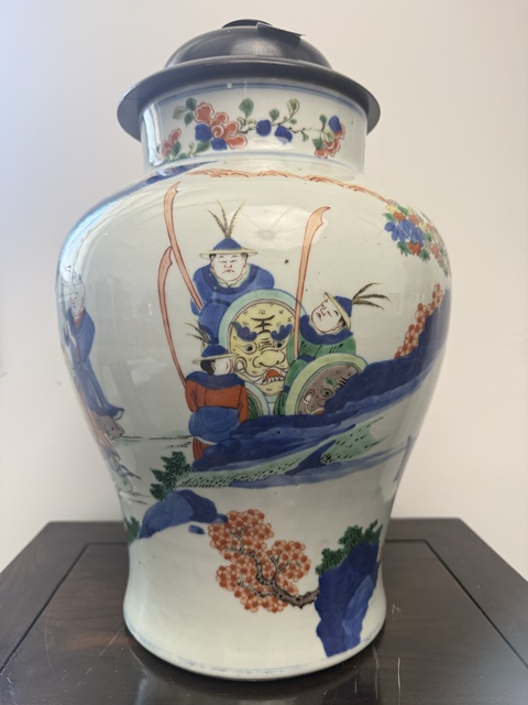 古玩陶瓷青花五彩將軍罐拍賣，當(dāng)前價(jià)格35000元