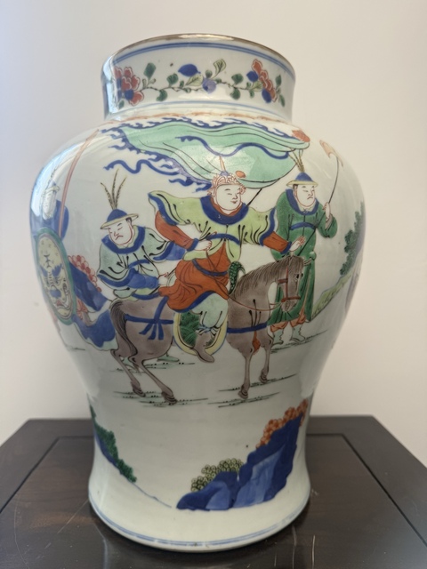 古玩陶瓷青花五彩將軍罐拍賣，當(dāng)前價(jià)格35000元